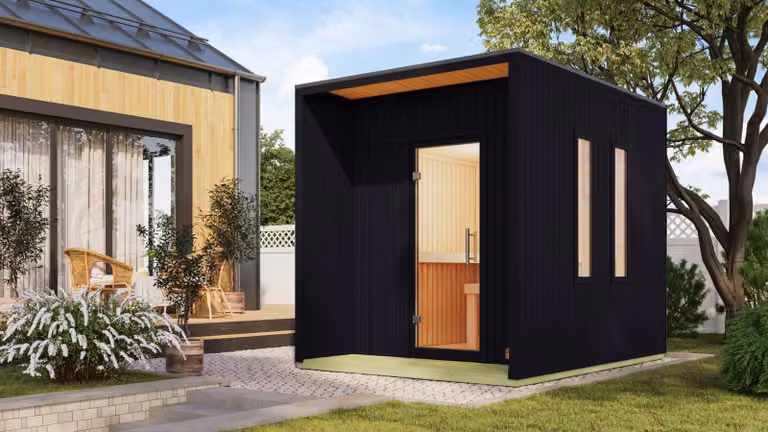 Karibu sauna house sauna esterna sauna da giardino Laguna nero laccato riscaldatore 9 KW esterno strg easy 73mm elementi isolati 220x288x244 cm