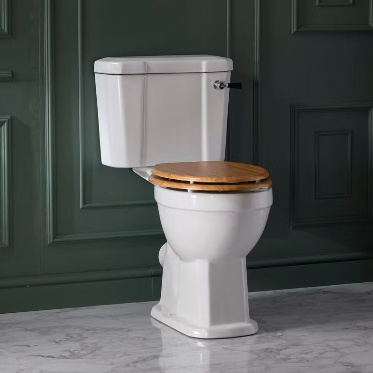 WC Monoblocco Tradizionale con Cassetta Leva Scarico Cromata/Nera