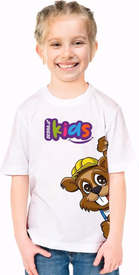 Maglietta per bambini Dedruś bianca 100% cotone