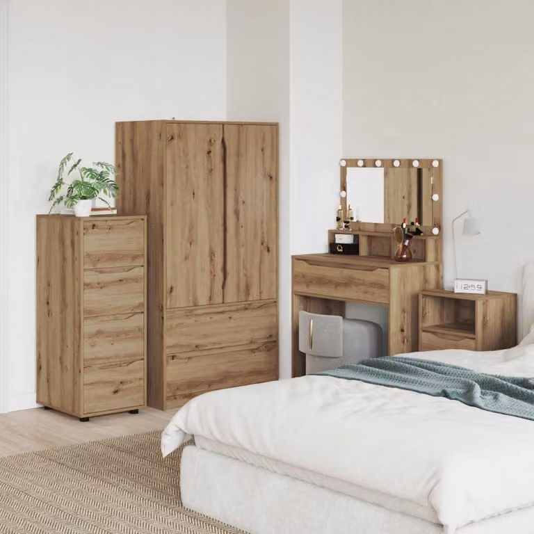 Armadio vidaXL in legno marrone con ante a battente e cassetti L/P/H: 40 x 48 x 105 cm