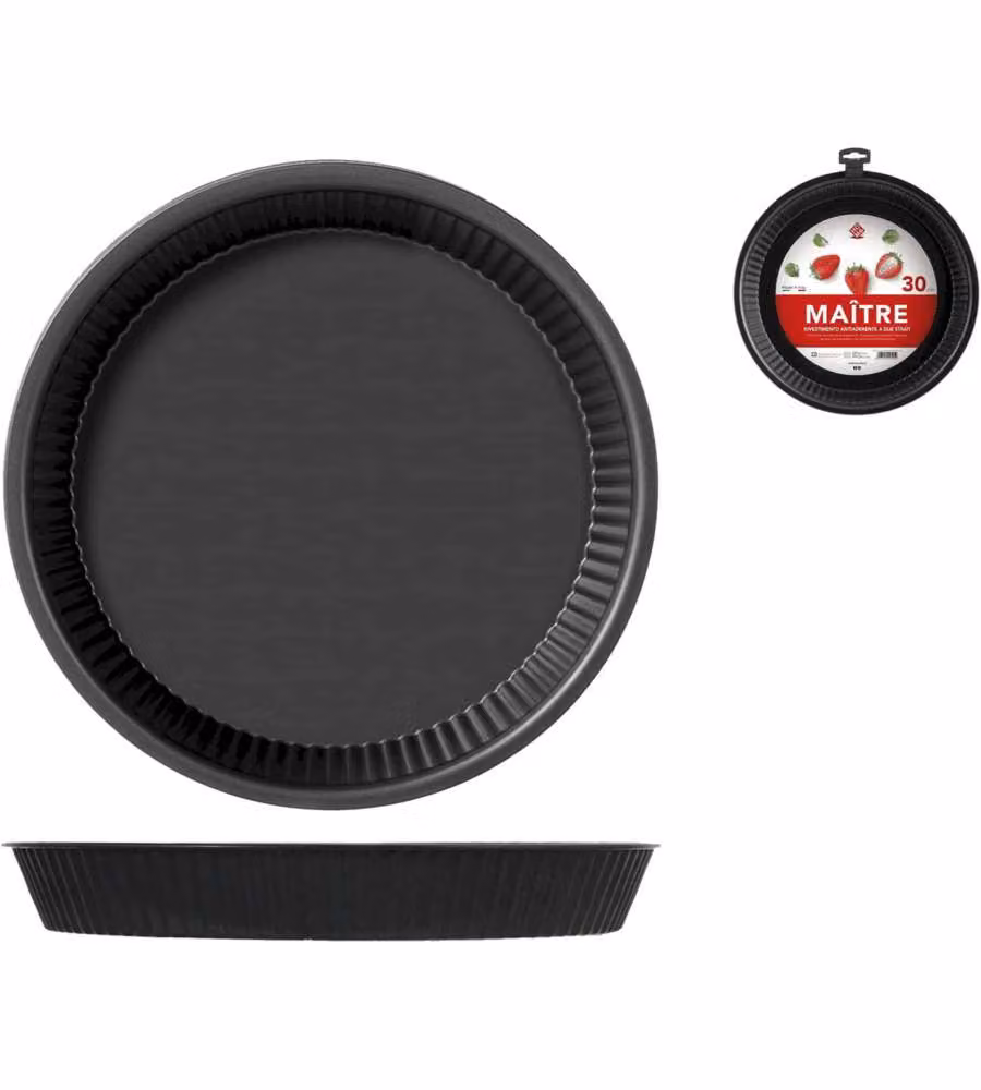 Home Stampo Crostata Antiaderente 30 cm Antracite Rotondo Lavabile