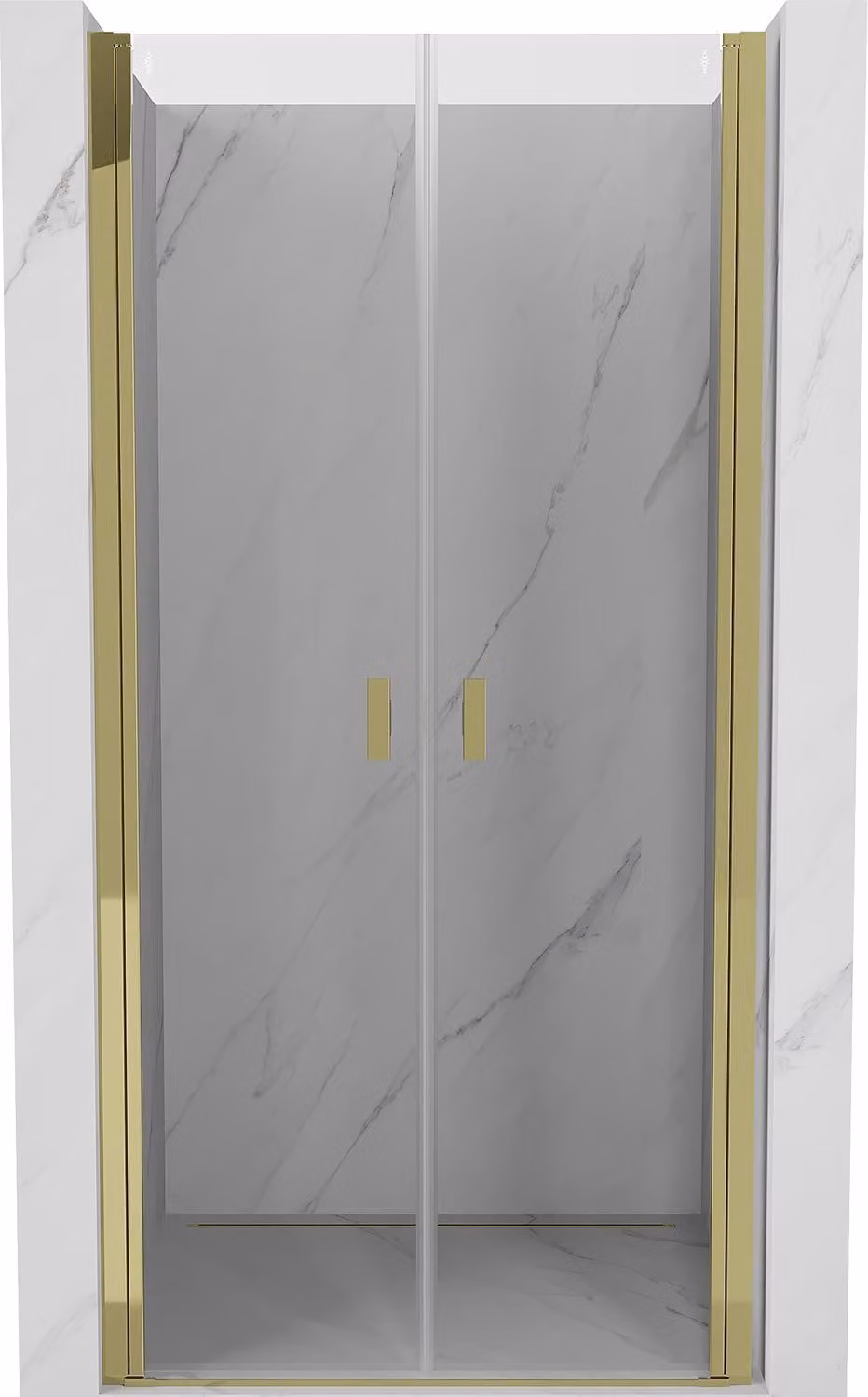 Mexen Mist porta doccia battente 90 cm, trasparente, oro - 8A7-090-000-50-00