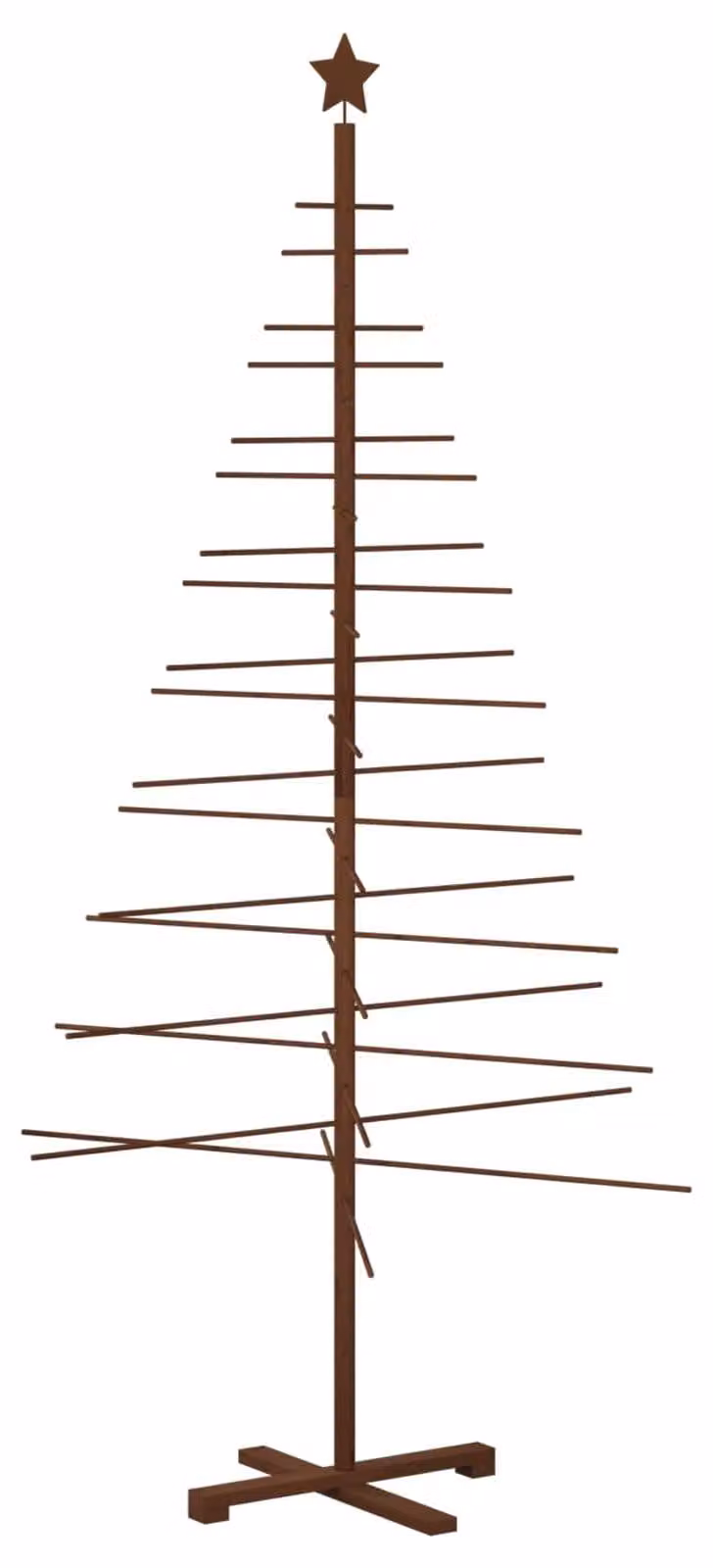Albero di Natale in legno, altezza 210 cm, realizzato in bambù e legno massello di pino
