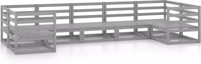 Set Salotto da Giardino 7 pz | Set di Mobili da Esterno in Legno Massello di Pino