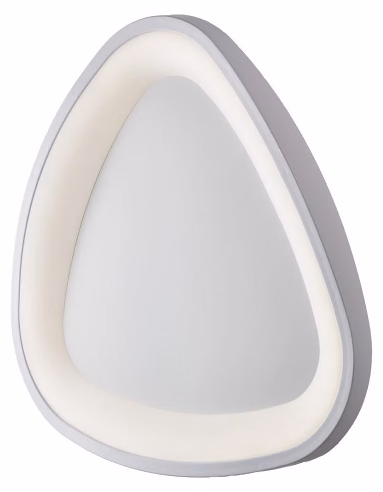 Anna Plafoniera triangolare in metallo e alluminio laccato bianco con led integrato H.7 Ø50 BL249-P50T