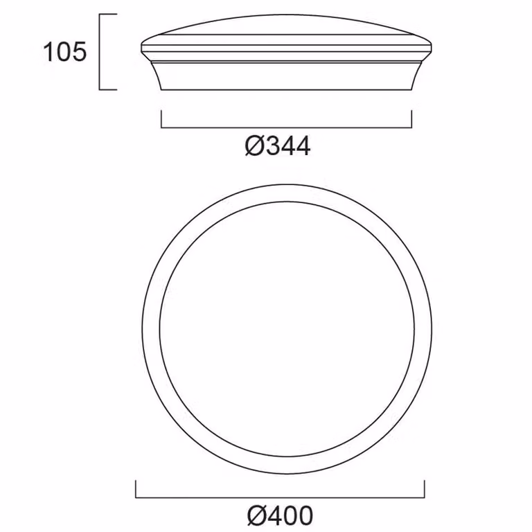 Sylvania plafoniera Start Surface, Ø 40 cm, CCT, Multipower Surface, Bianco / Opale, Corridoio, Plastica