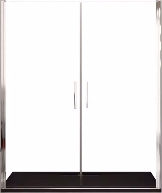 Porta Parete Doccia 170 cm 2 Ante Battenti in Cristallo Trasparente 6mm H195 Bonussi Alexia