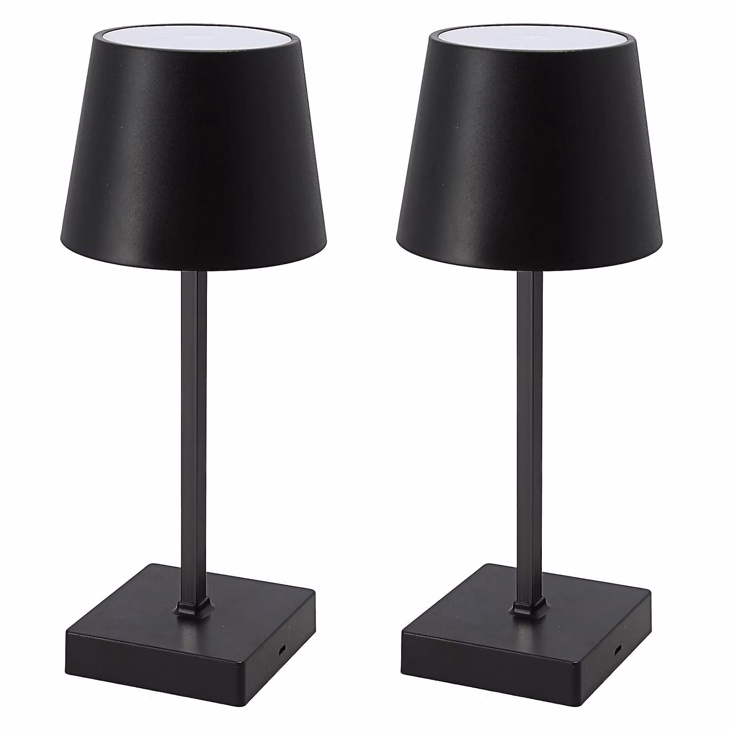 set di 2 lampade da tavolo con funzione touch Lampada da comodino USB bianco caldo Nero Ricaricabile Luminosità regolabile Lampada da scrivania Dimmerabile