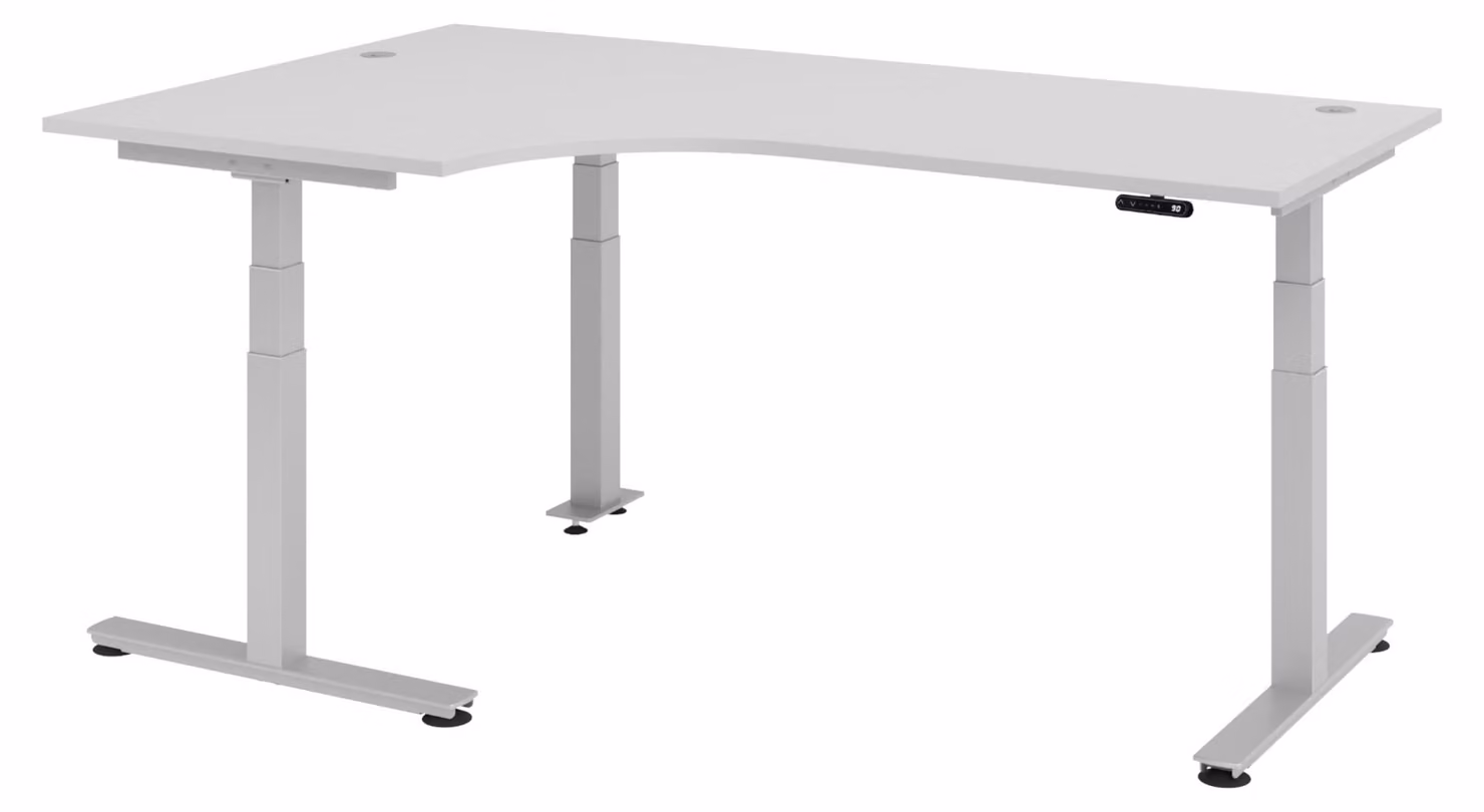 Scrivania elettrica bümö XDSM - Struttura: argento, decorazione: grigio, dimensioni: scrivania angolare 200 x 120 cm