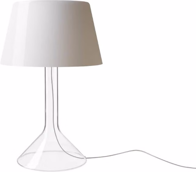 Lampada da tavolo Foscarini Chapeaux in vetro trasparente e bianco con tecnologia LED dimmabile e controllo touch
