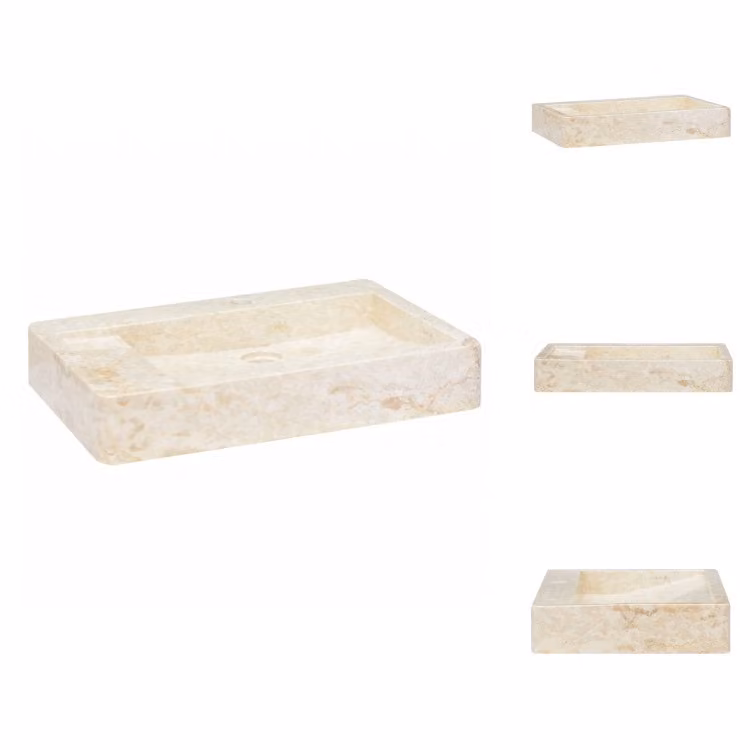 vidaXL Lavabo color crema, 58x39x10 cm, marmo - Lavabo da bagno