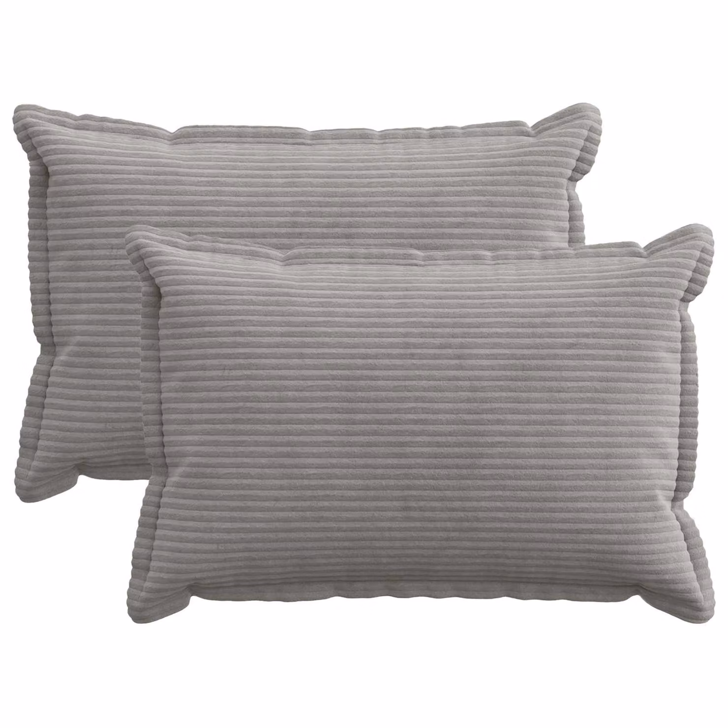 Set di 2 federe vidaXL HOUTEN in velluto a coste, Grigio Chiaro, L: 50 cm x P: 75 cm