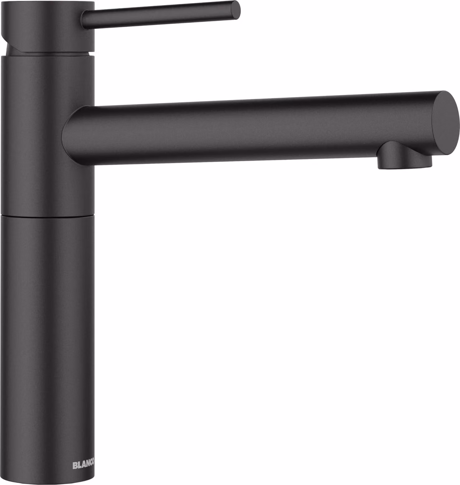 Miscelatore monocomando, colore nero opaco, adatto per alta pressione, girevole a 360°