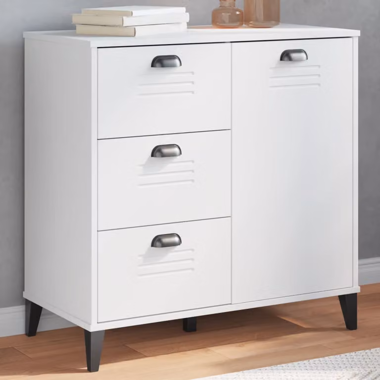 Credenza vidaXL VIKEN Bianca in Legno Multistrato, L: 80 cm, P: 40 cm, H: 80 cm