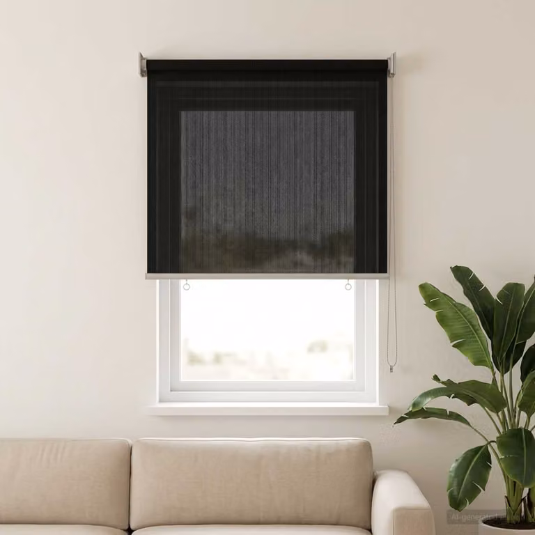 Tenda a rullo esterna vidaXL in HDPE con blocco UV 90%, colore nero, L: 140 cm, H: 80 cm