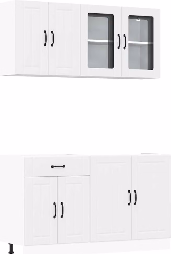 Set Mobili da Cucina 4 pz Lucca Bianchi Legno Multistrato