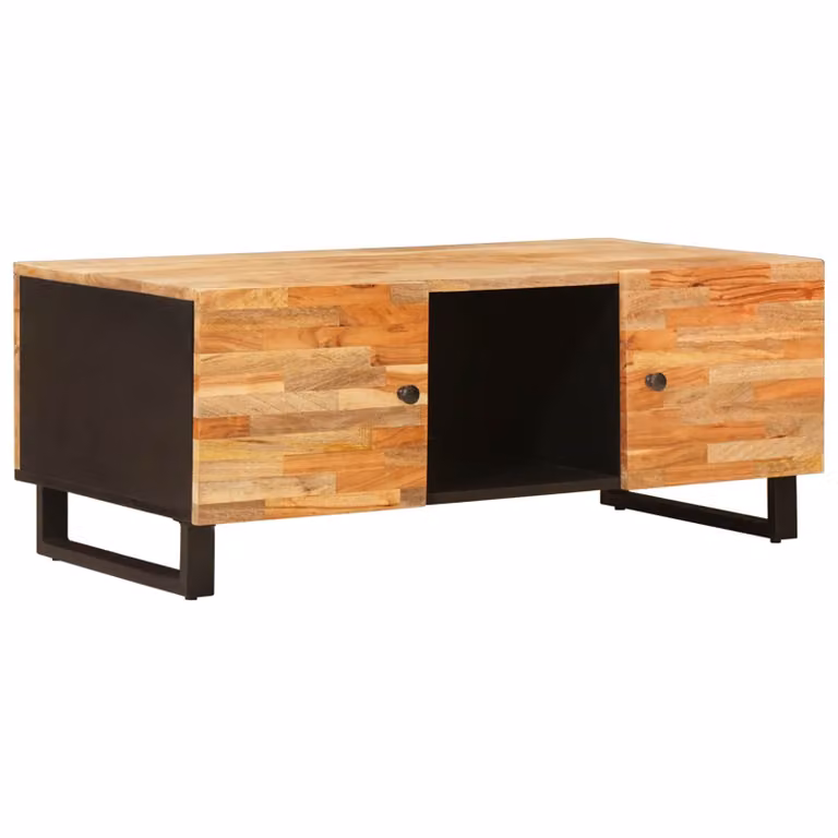 vidaXL Tavolino da salotto moderno in legno di mango marrone L: 100 cm, P: 54 cm, H: 40 cm