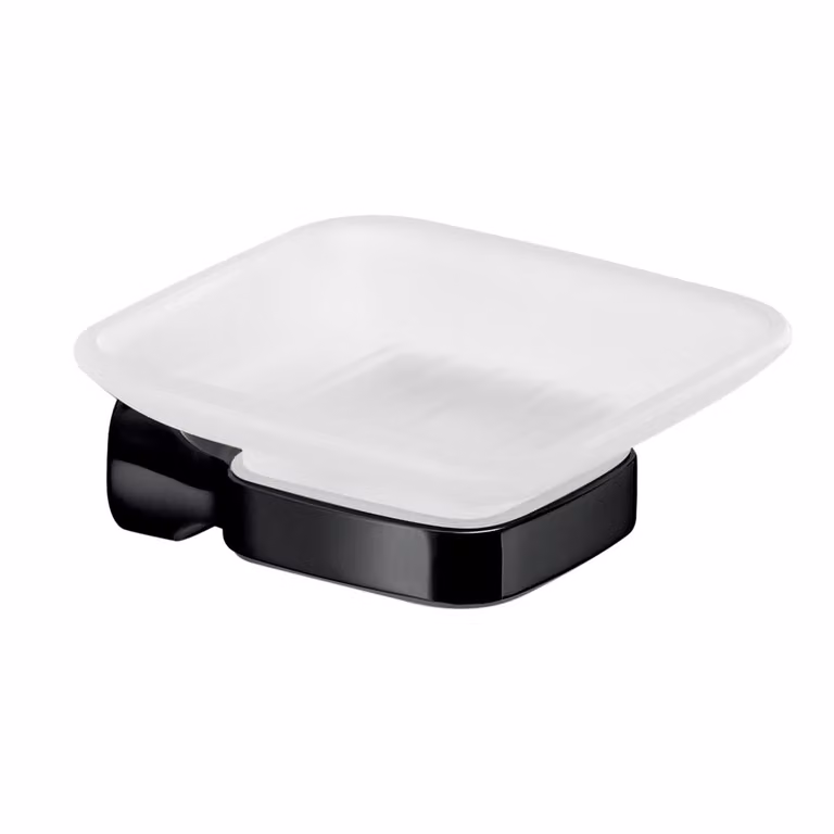 Portasapone da muro in acciaio inox e Cromall ST11 Gedy serie STELVIO Nero Opaco
