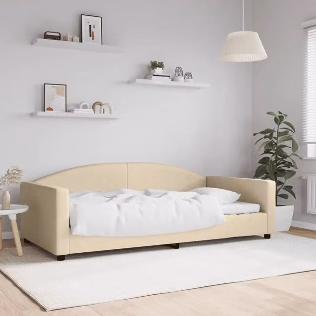 Letto da giorno beige vidaXL con struttura imbottita L: 200 cm, P: 110 cm, H: 75 cm