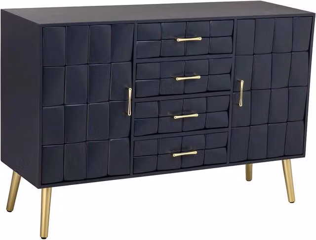 Credenza in legno nero 120x40.5x81h cm