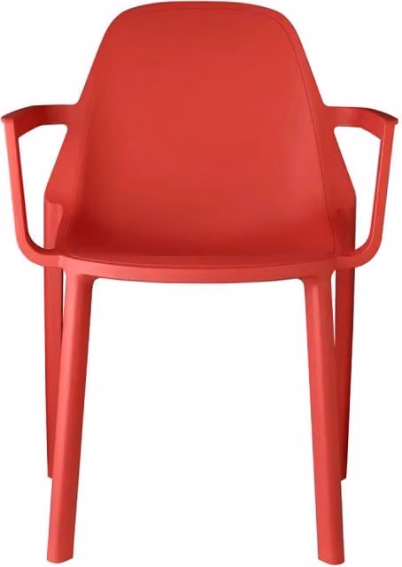 SET 4 POLTRONA PIU' CON BRACCIOLI TECNOPOLIMERO SCAB DESIGN MADE IN ITALY - Rosso Geranio 42