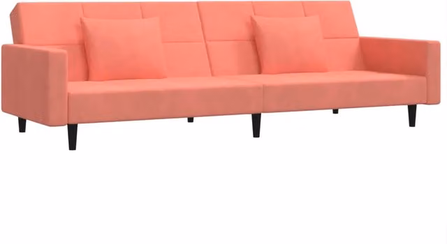 Divano letto | Sof¨¤ letto | Letto singolo a 2 Posti con 2 Cuscini Rosa in Velluto