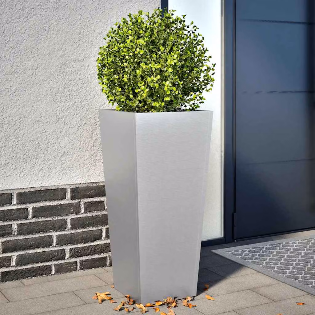 Set di 2 fioriere da giardino vidaXL in acciaio zincato argento, L/P/H: 35 x 35 x 75 cm