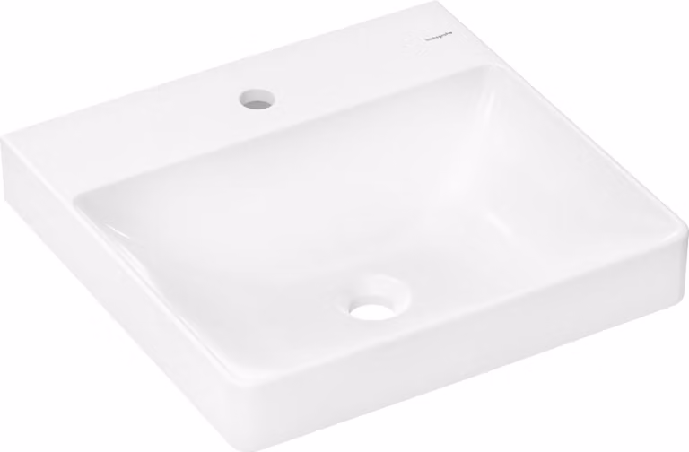hansgrohe Xelu Q lave-mains, 1 trou pour robinet, sans trop-plein, 500x480x80mm, blanc, 60316450, 60316450
