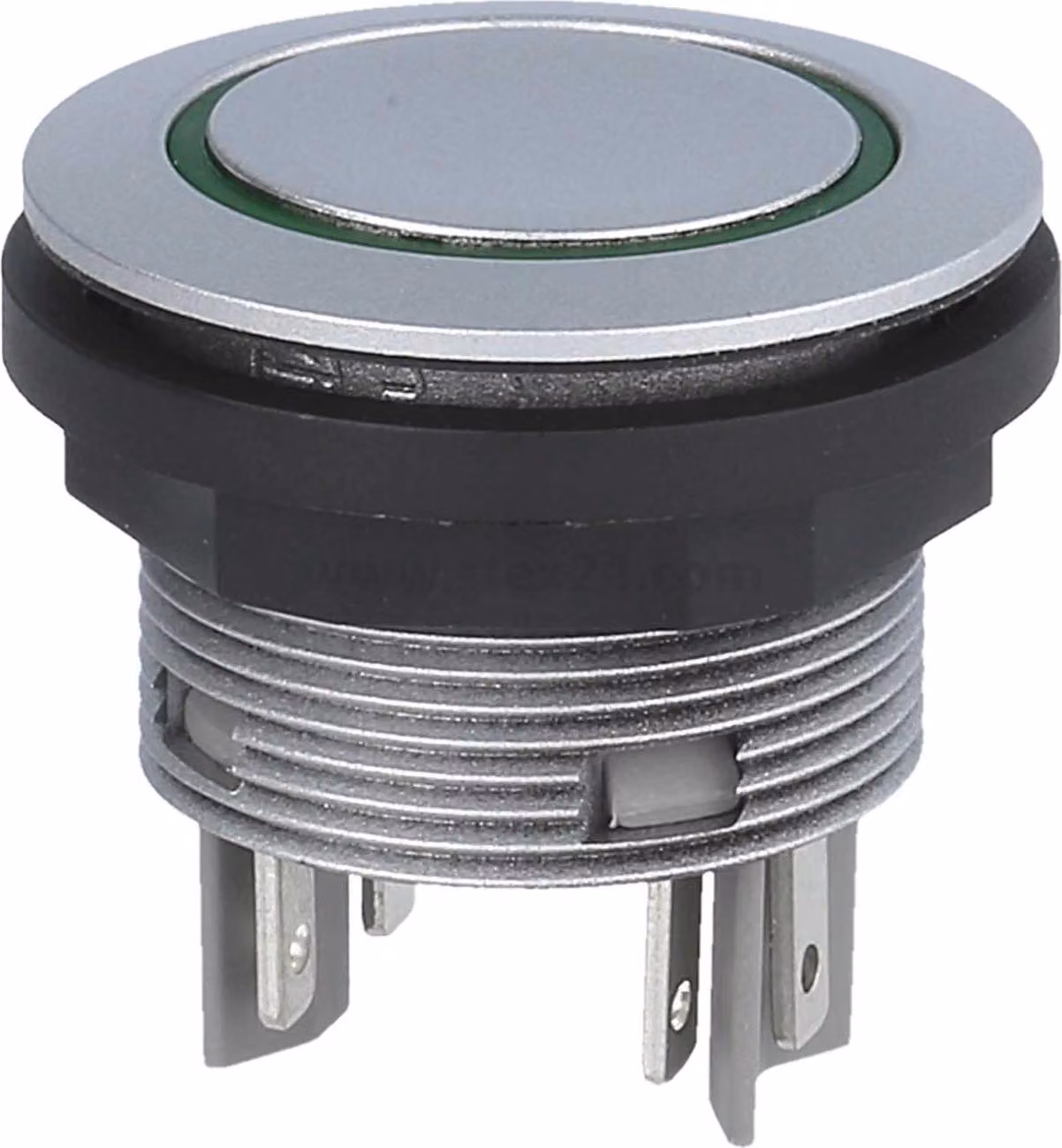 Georg Schlegel Pulsante con illuminazione ad anello, 1Ö + 1S illuminabile, rotondo, connettore piatto SHORTRON 2,8 mm x 0,8 mm - 1 pezzo
