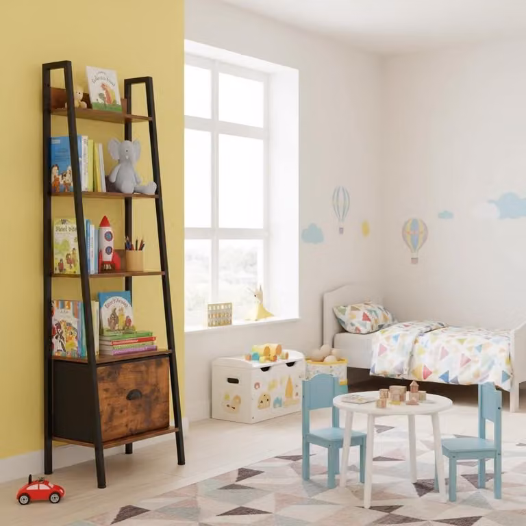 Libreria colorata per bambini con 5 ripiani