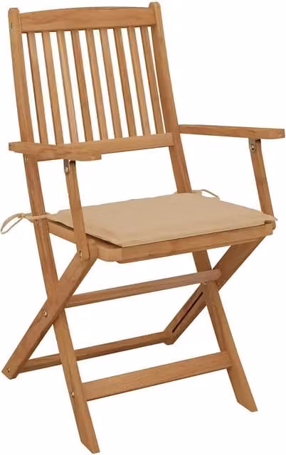 Sedie Pieghevoli 8 pz con Cuscini Massello Acacia 3075088