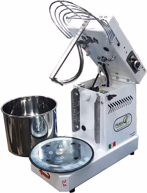 Impastatrice a spirale Famag IM 8S con vasca estraibile e ribaltabile, 8 kg, 350W, 10 velocità, colore bianco