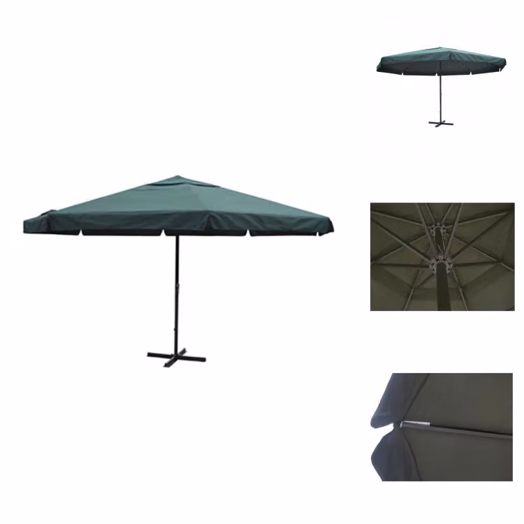 vidaXL Ombrellone verde 500 cm alluminio - Ombrelloni e tende da sole