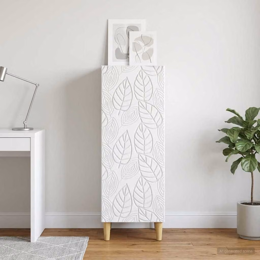 Credenza moderna vidaXL in legno ingegnerizzato bianco L: 33 cm, P: 34,5 cm, H: 90 cm