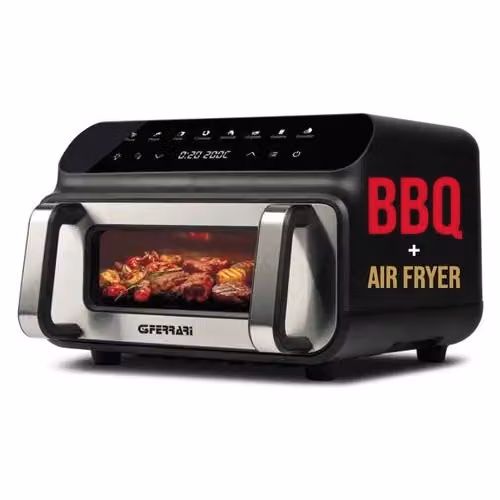 Friggitrice ad aria G3 Ferrari Friggisano BBQ G10181, capacità 10 l, 2000 W, Black e Silver con display digitale – 2