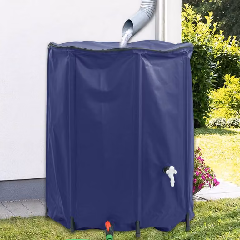 Serbatoio per acqua vidaXL in PVC blu con rubinetto e filtro, capacità 1250 l