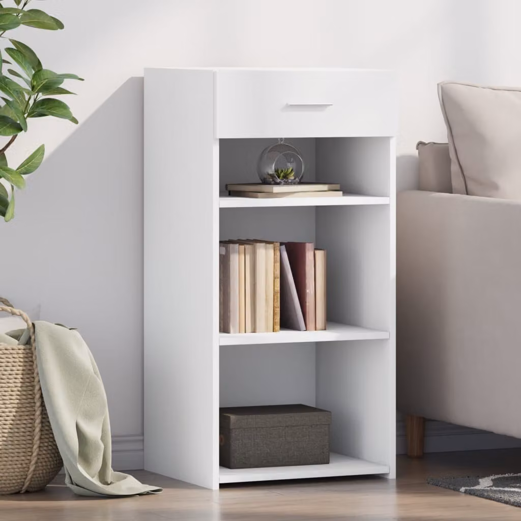 Credenza moderna vidaXL bianca in legno e MDF da appendere a parete L 45 cm x P 42,5 cm x H 93 cm