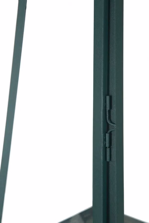 Set di 2 lanterne Grent GIORDANOSHOP in ferro e vetro, colore verde e oro, per uso da tavolo, Ø25 x 57 cm e Ø20 x 45 cm – 2