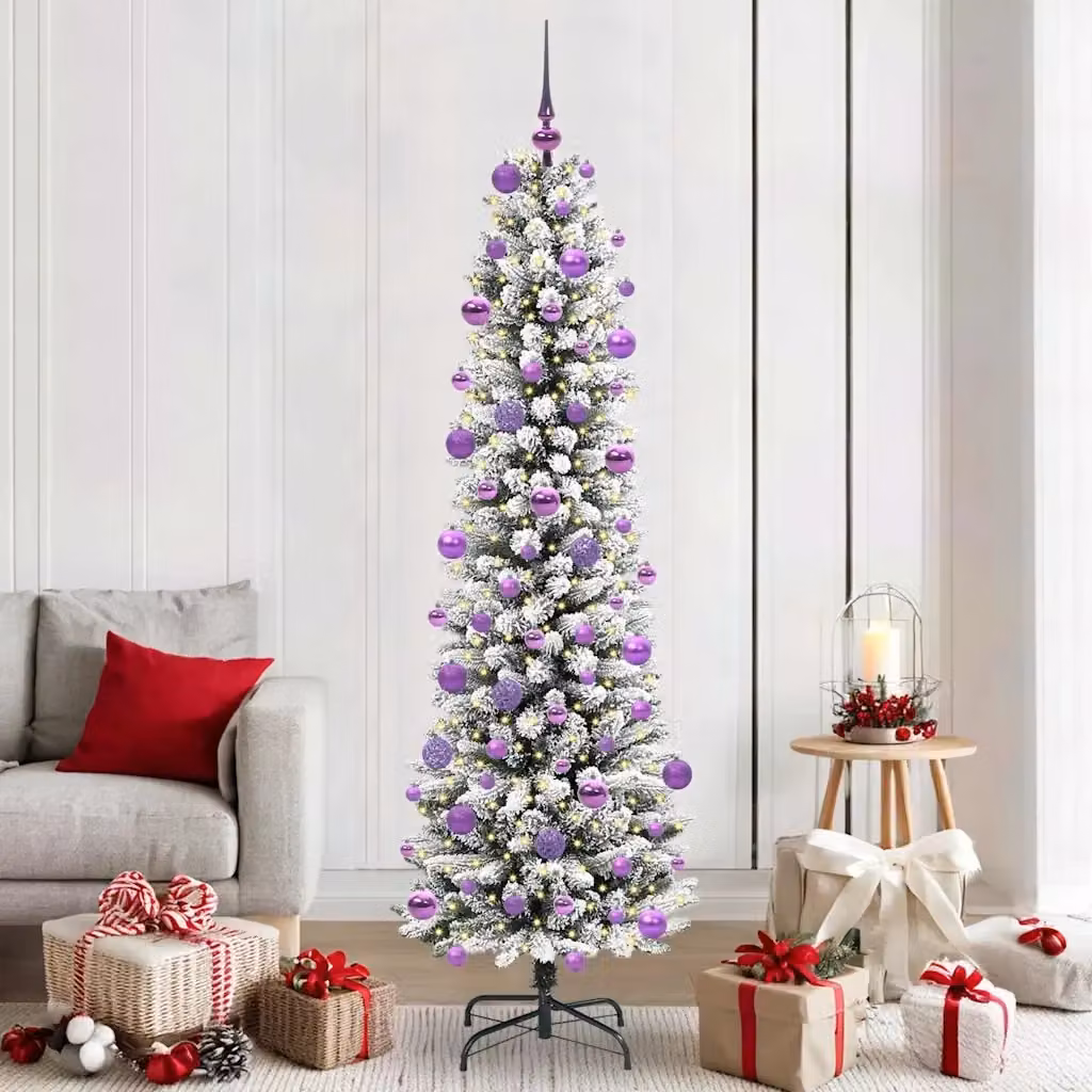 Albero di Natale artificiale moderno con 300 LED bianco caldo, Altezza: 210 cm – 2