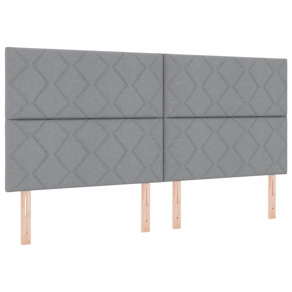 Testiera per letto moderna vidaXL in tessuto grigio con struttura in legno e pannello imbottito L: 128 cm, H: 7 cm, P: 11 cm, L: 200 cm – 2