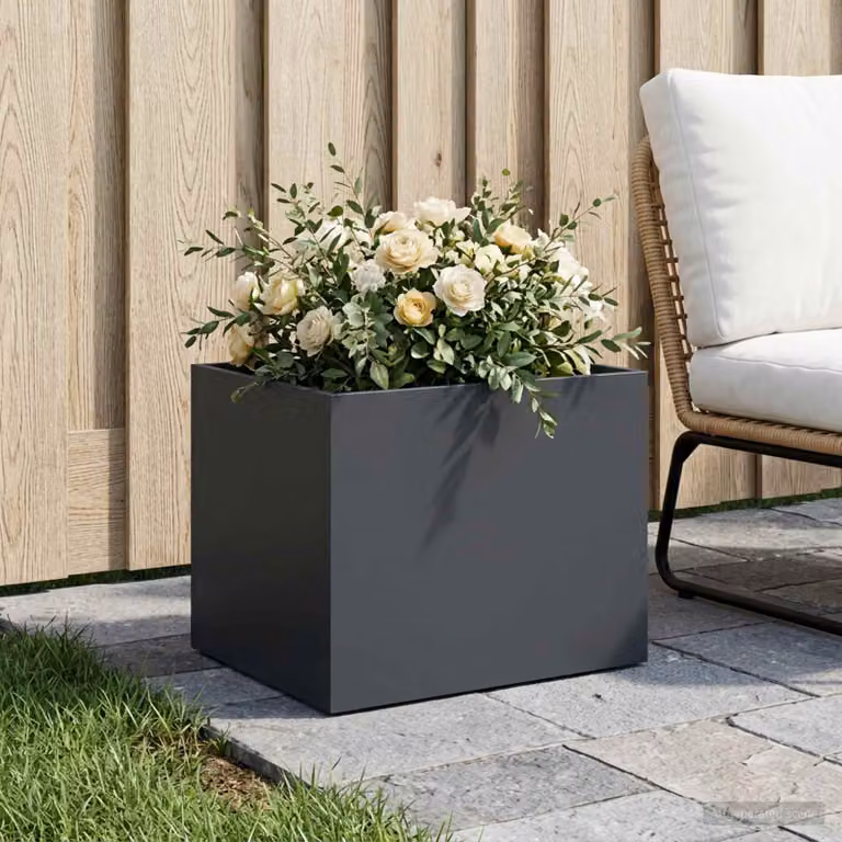 Vaso da giardino vidaXL in metallo Antracite L: 40 cm, P: 30 cm, H: 30 cm