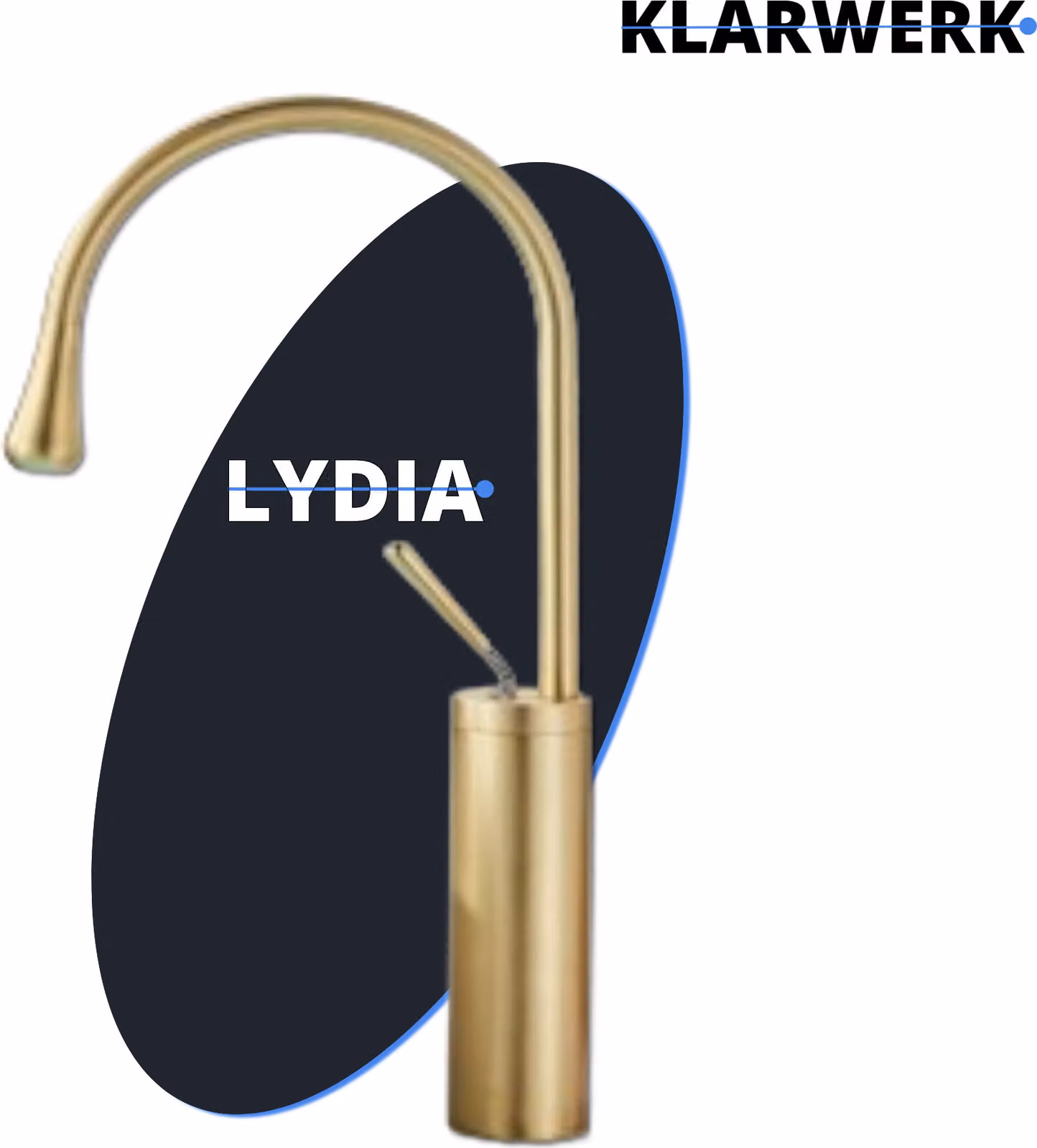 Lydia | Rubinetto per bagno Hotel Gastro Gold | Rubinetto in acciaio inox per lavabi alti | Miscelatore 2 attacchi | Miscelatore alta pressione alto | Bagno