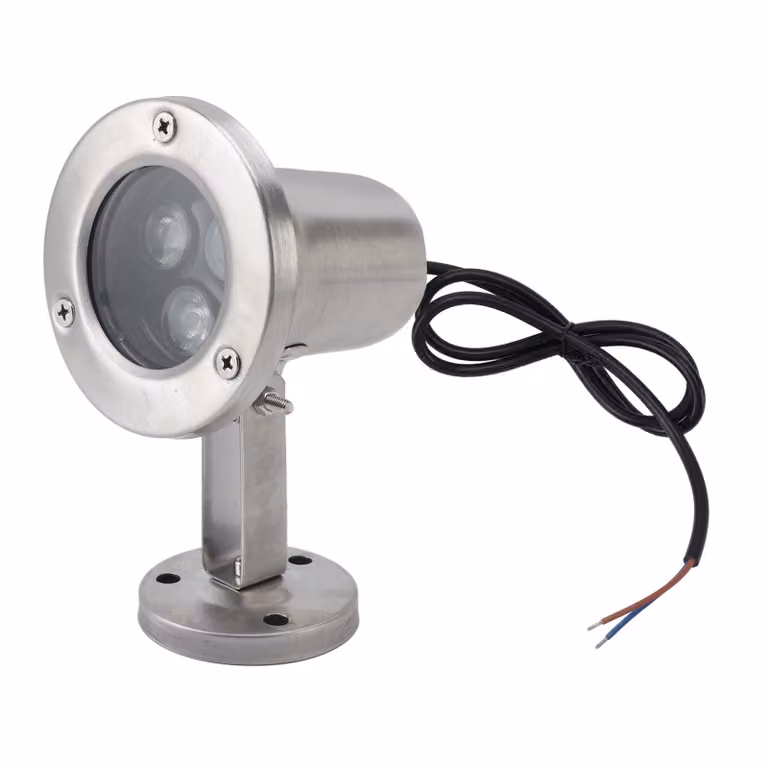 Faretto per laghetto, 3W, LED, acciaio inossidabile, IP68, impermeabile, a basso consumo energetico, faretto subacqueo per fontane, piscine, luce bianca pura