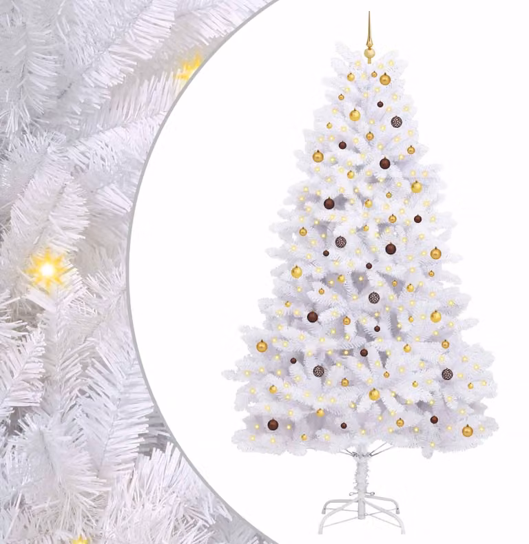 Albero di Natale artificiale bianco 138 x 138 x 300 cm