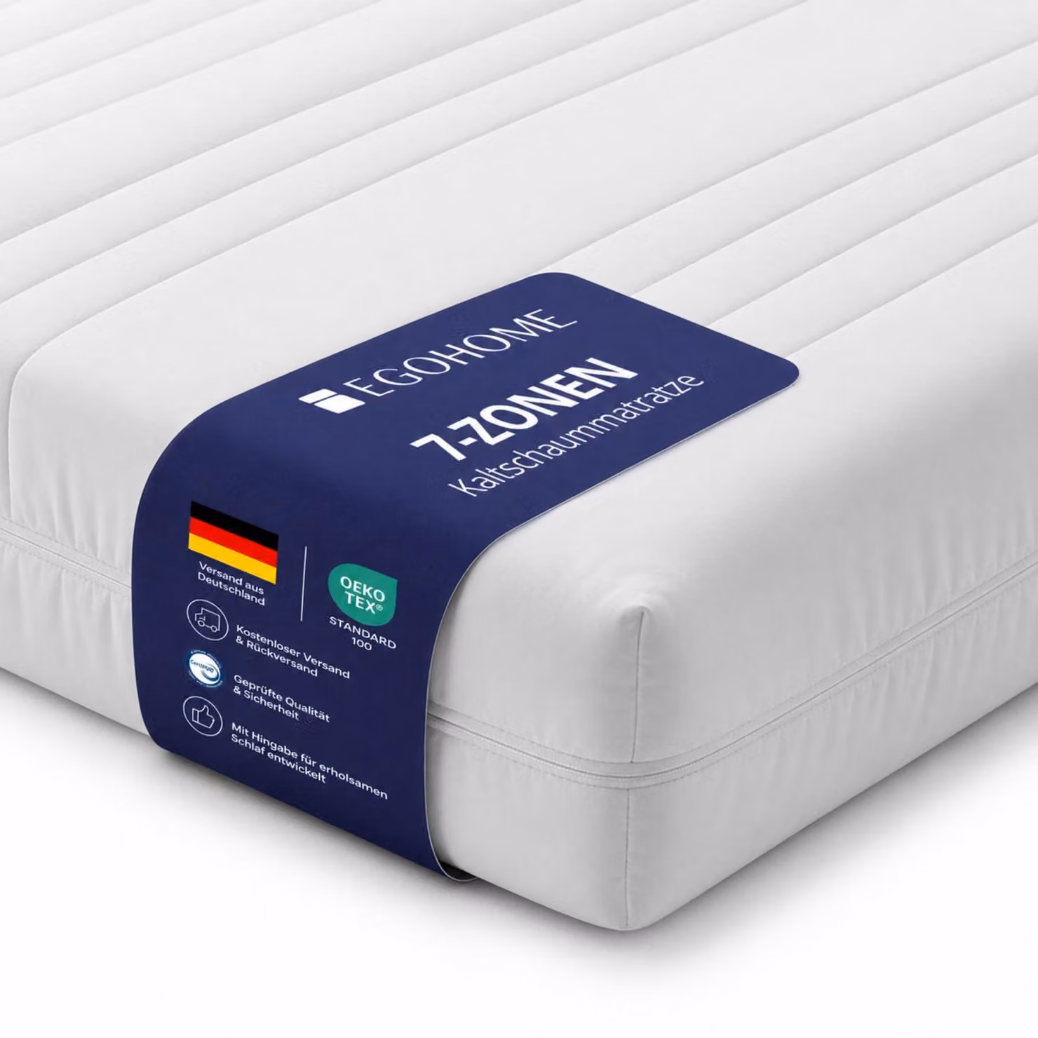 EGOHOME Materassi 180x200 cm | Materasso in schiuma fredda a 7 zone, rigidità media (H3)
