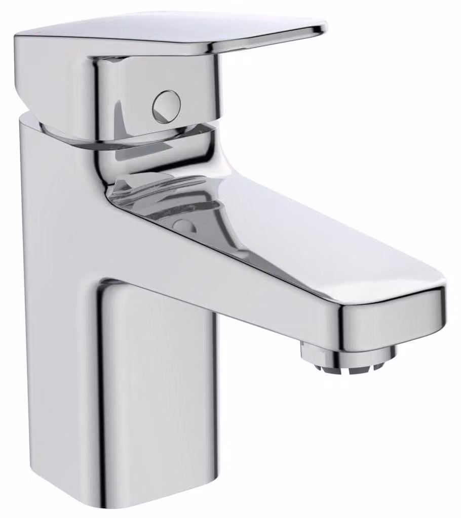 Miscelatore per lavabo a bassa pressione, cromato, con gruppo di scarico, per foro singolo