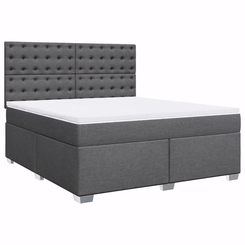 Letto Ibrido vidaXL con Materasso e Struttura in Legno di Pino, Grigio e Bianco, L 180 x P 200 cm – 2