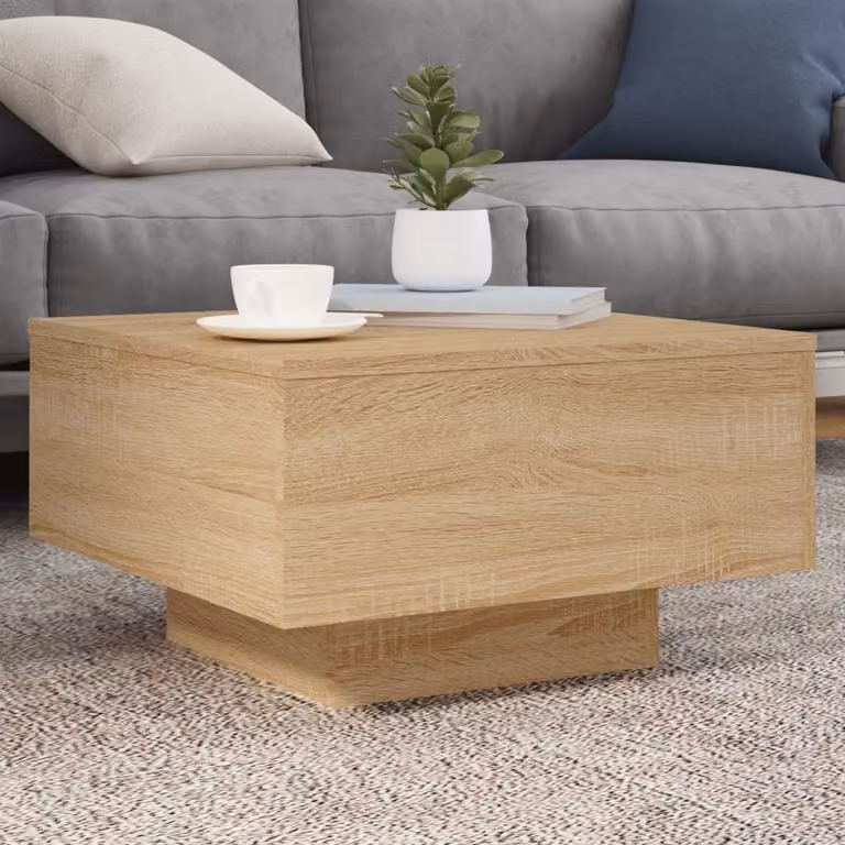 Maison Exclusive - Tavolino con luci LED in rovere Sonoma 55x55x31 cm