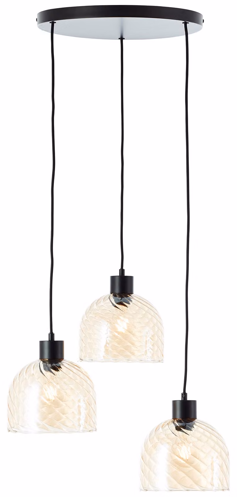 BRILLIANT Lampada a sospensione a 3 luci, modello Casto, colore nero, grado di protezione IP20, attacco E27, dimmerabile, adatta per lampade a LED