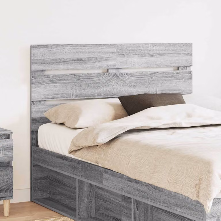 Testiera per letto moderna vidaXL in legno ingegnerizzato grigio opaco L: 138 cm, H: 101,6 cm, P: 3 cm